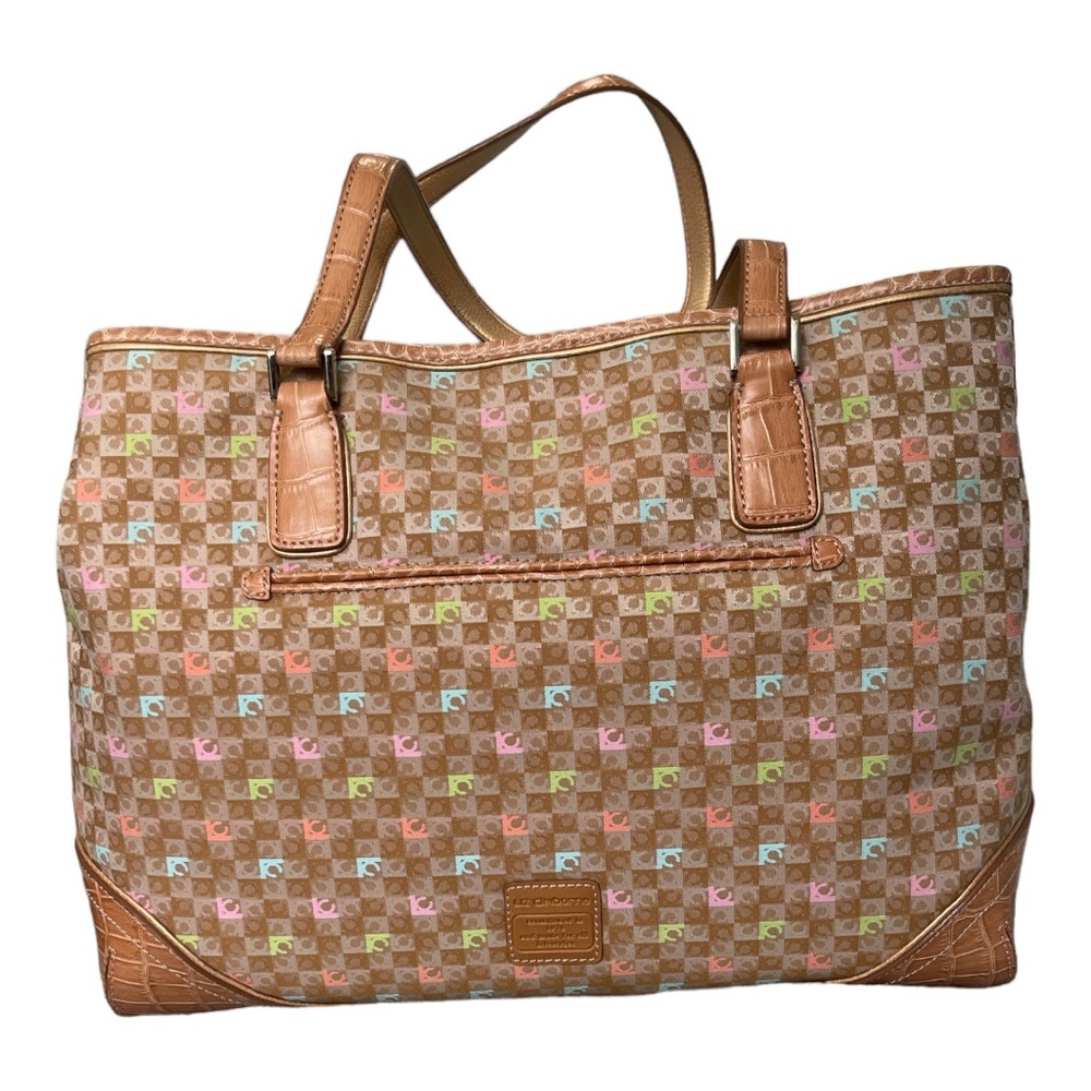 Liz Claiborne Signature Tote, Tan with Pastel Colors